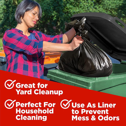 ToughBag 65 Gallon Trash Bags (120 Count) – 50x48" Large Black Garbage Can Liners – Made in USA
