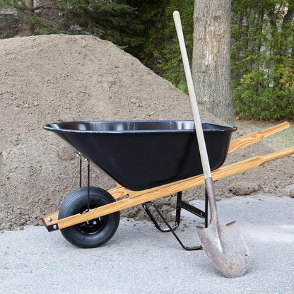 WILLBOND Wheel Barrow Handles Wood Replacement 59'' Wheelbarrow Handles Kit with 2 Wheelbarrow Wedge Heavy Duty Wood with Tough Seal Coat and Pre Drilled Holes for Wheelbarrows, Easy Install