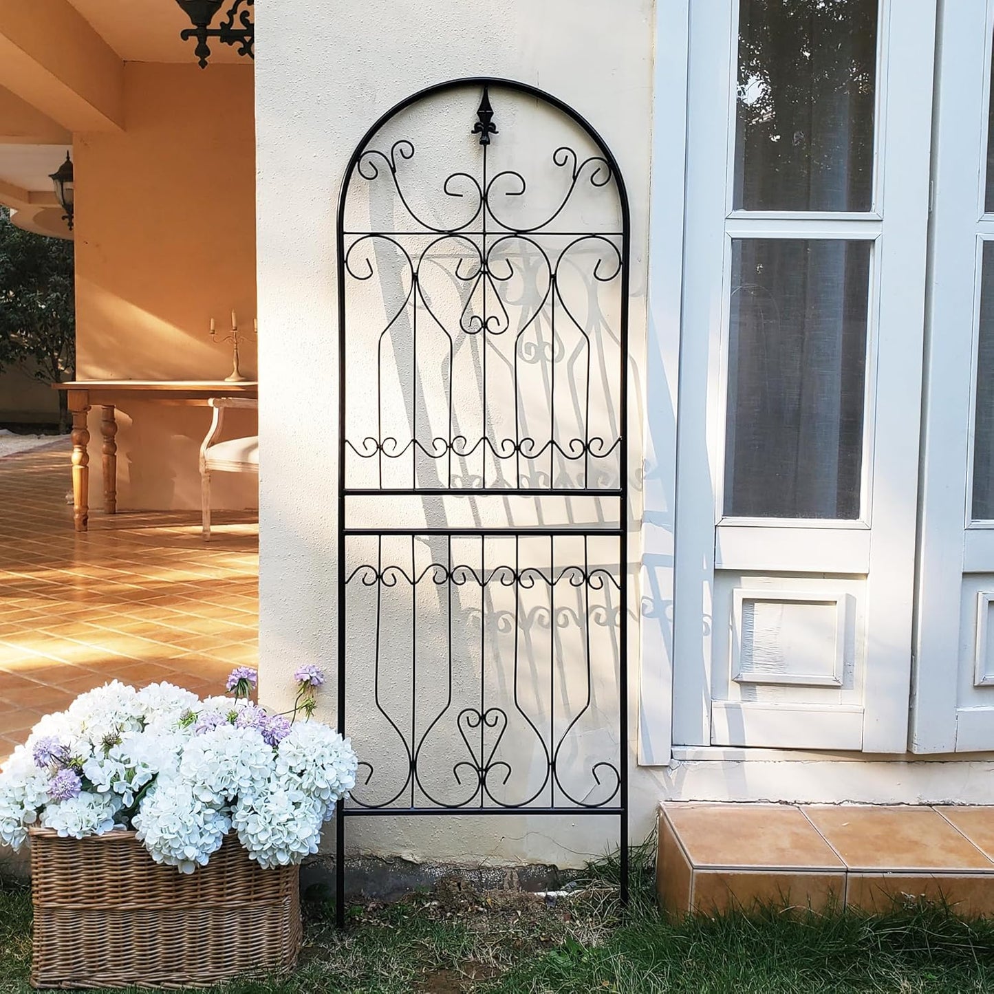 SCENDOR Trellis for Climbing Plants 70.8" H x 24.5" W Metal Premium Quality Material Rust-Resistant Climbing Frame Stylish Garden Addition Outdoor Roses Vine Ivy Clematis Trellises Black 1 Pack