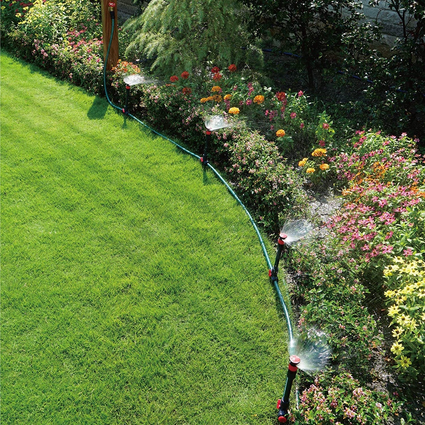Eden 98063 Multi-Adjustable Flex Design Above Ground Irrigation Garden Sprinkler System, Sprinkler