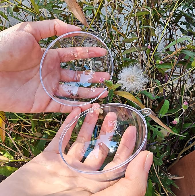 Acrylic Hollow Ball, Clear Plastic Fillable Ornaments Ball, DIY Clear Plastic Balls for New Years Present,Xmas Tree,Home Decoration,Wedding,Party (8cm/3.15inch，10pcs)