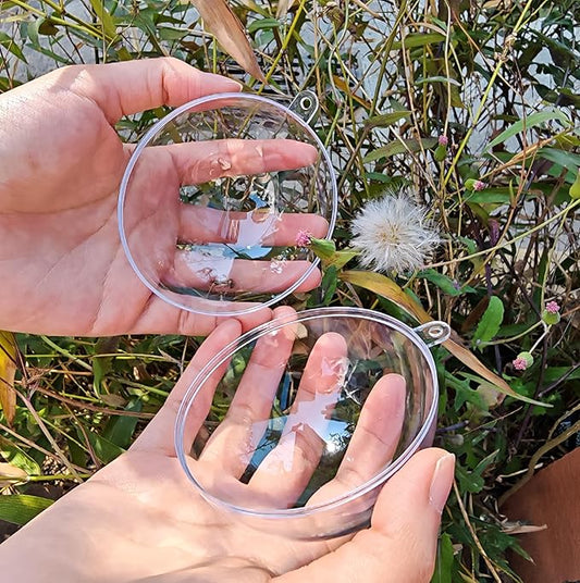 Acrylic Hollow Ball, Clear Plastic Fillable Ornaments Ball, DIY Clear Plastic Balls for New Years Present,Xmas Tree,Home Decoration,Wedding,Party (8cm/3.15inch，10pcs)