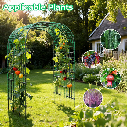 Garden Arch Trellis for Climbing Plants, 7.22 FT Tall Large Arbour Archway for Rose Vine Cucumber Vegetables, Wide Garden Arch for Lawn, Party, Ceremony Wedding Decoration.