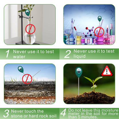 XLUX Long Probe Plant Soil Moisture Meter, Indoor Outdoor use, Battery-Free
