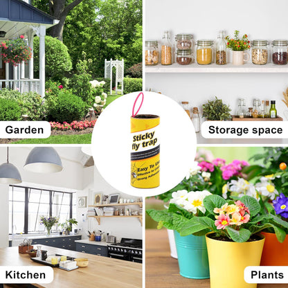 40 Rolls Fruit Fly Traps for Indoors, Fly Trap, Fly Trap Indoor for Home,Fly Traps Outdoor, Sticky Fly Strips, Fly Glue Paper Tape Catcher Ribbon for Gnat Fungus Fruit Flies