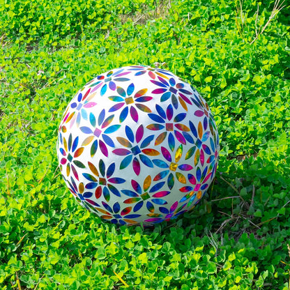 VCUTEKA Gazing Ball, Glass Mosaic Gazing Balls Sphere for Garden Lawn Outdoor Ornament Yard Decorative, 10-Inch, Multicolor