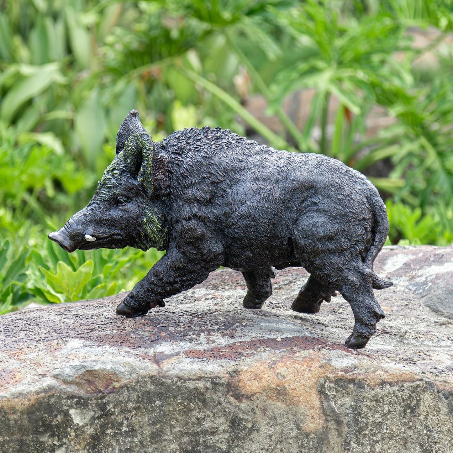20.87 inch Wild Boar Statue Garden Decor. Durable Resin Outdoor Garden Sculpture and Yard Art Decoration. Suitable for Courtyard Lawns and Patios - Large Lifelike Animal Statue with Weather