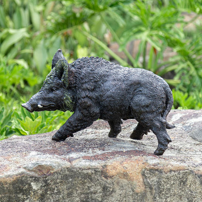 20.87 inch Wild Boar Statue Garden Decor. Durable Resin Outdoor Garden Sculpture and Yard Art Decoration. Suitable for Courtyard Lawns and Patios - Large Lifelike Animal Statue with Weather