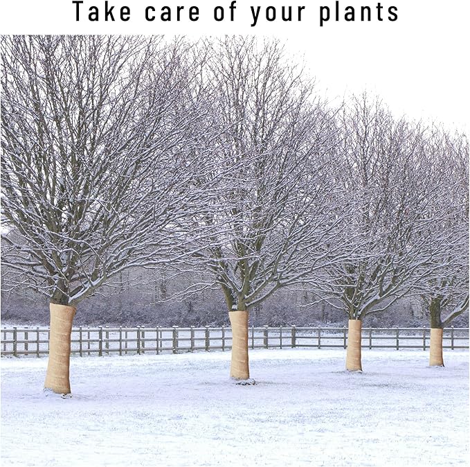 Natural Burlap Plant Covers Freeze Protection,Burlap Winter Frost Plant Blankets for Trees and Shrubs Winter Protection (15.7 INx19.7 FT)