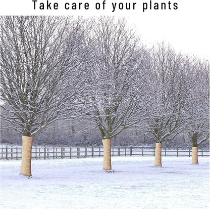 Natural Burlap Plant Covers Freeze Protection,Burlap Winter Frost Plant Blankets for Trees and Shrubs Winter Protection (15.7 INx19.7 FT)