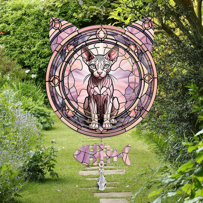 Sphynx Cat Wind Spinner, Sphynx Cat Wind Spinner Hanging for Yard and Garden