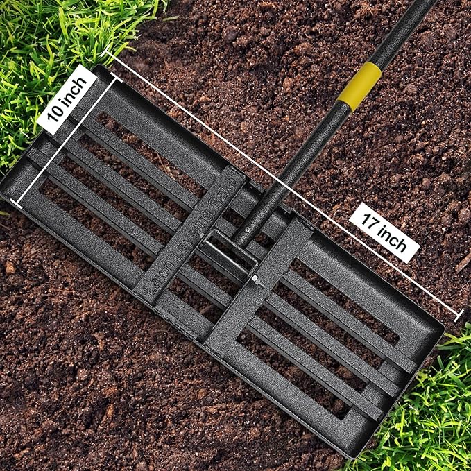 Lawn Level Rake, 5FT Lawn Leveling Tool, Heavy Duty Dirt Leveler Grass Leveling Rake, Stainless Steel Lawn Leveler for Yard Garden Golf Course