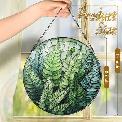8'' Fern Plant Sun Catcher Ornament, Stained Glass Window Hanging, Sun Catchers for Windows Hanging Ornaments, Window Decor | Plant Lover Gifts, Housewarming Gifts