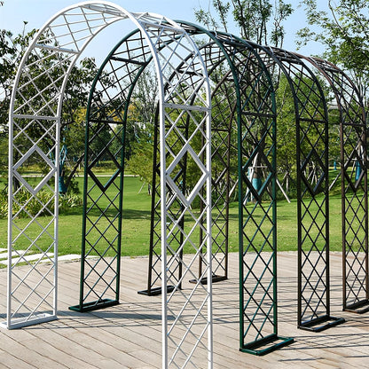 Heavy Duty Garden Arch Trellis, Wide Outdoor Metal Arbor Trellis Arch for Climbing Plants, Sturdy Garden Arbors for Wedding, Ceremony, Party, Lawn Décor Black 70.9''*15.7''*90.6''