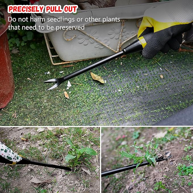 Weed Puller Tool, Heavy - Duty Stainless - Steel Garden Weed Buster. Manually Remove Deep - Rooted Weeds Precisely, Stress - Relieving and Crop - Friendly