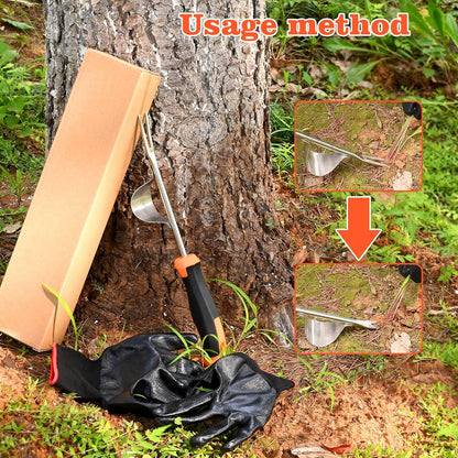 Hand Weeder Tool - V-Shaped Stainless Durable Unique Lever Design Weed Puller Tool with Anti-Slip Rubberized Handle for Effortless Dandelion Their Roots & Weed Removal.