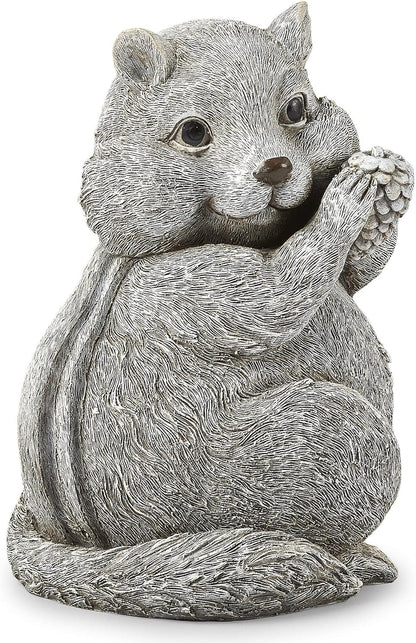 Roman Garden - Chipmunk Statue, 8.75" H, Pudgy Pals Collection, Resin and Dolomite, Decorative, Garden Gift, Home Outdoor Decor, Durable, Long Lasting