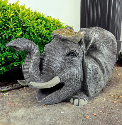 coolboy Elephant Statue Gutter Downspout Extension Decorative,Animal Garden Statue Outdoor Decor,3"×4" Rain Gutter Downspout Splash Block,Rain Downspout Diverter