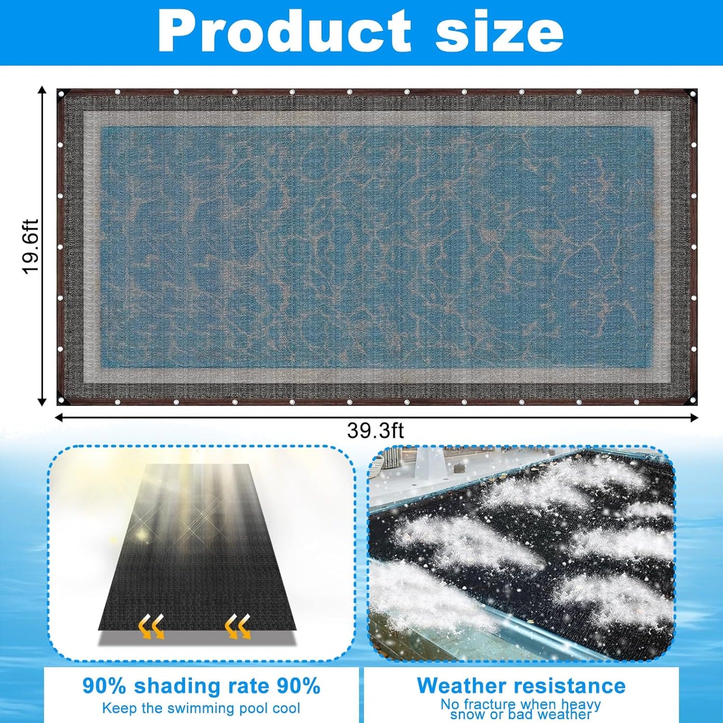 20 x 40FT Pool Leaf Net Cover- Thicken Rectangle Leaf Netting for Inground and Above Ground Swimming Pools Cover with Reinforced Gromments,Winter Above Ground Pool Screen Cover, Catching Leaves