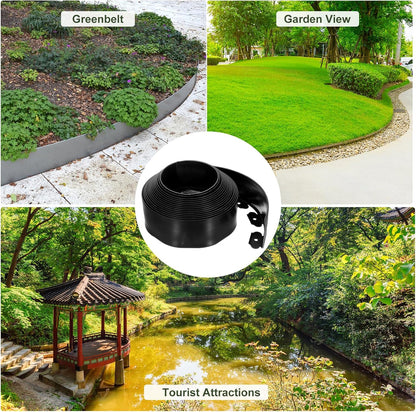 uxcell Landscape Edging, 1Pcs 40FT x 3.94" - No Dig Garden Edging Kit with 36 Stakes, Landscape Edging Border for Garden Lawn Flower Bed Yard Grass (Black)