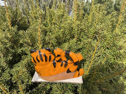 Ceramic Garden Decor - Cat Lawn Stake - Outdoor Statue - Perfect, Unique Gifts for Gardeners Woman, Men, Yard Gifts - Handmade, Frostproof
