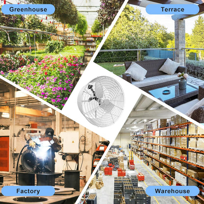 Air Circulation Fan 1/2HP 7860CM Greenhouse Ceiling Wall Mount Circulation High-Efficiency Air Circulation Fan for Greenhouse, Patio, Garage