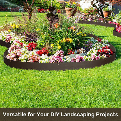 AGTEK 78FT Plastic Landscape Edging Coil Kit, 4 inch High Terrace Board Garden Edging Border with 24 Stakes