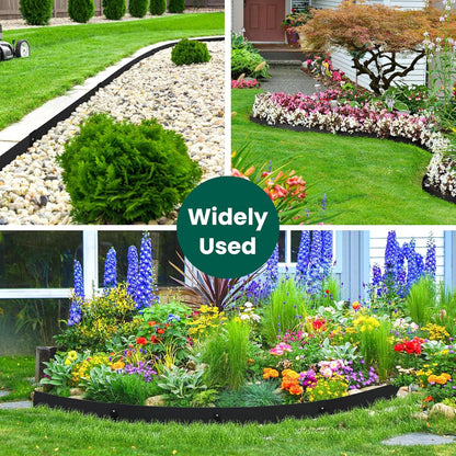 Metal Landscape Edging Galvanized Steel Edging Metal Garden Edging Border 40 Inch Strips 8 Inch Depth Black Steel Landscaping Edge 6-Pack for Lawn Yard Pathway 20 Ft Total (with 6 Clips)