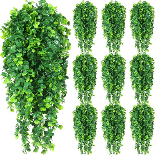 Hoteam 12 Pcs Artificial Hanging Plants 32 Inch Fake Ivy Vines with Fake Leaves Patio Artificial