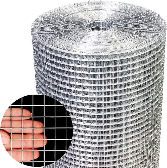 Hardware Cloth 1/2 Inch 48in X 100ft- Hot Dip Galvanized After Welding Wire Mesh Roll, 19 Gauge Chicken Wire Fencing for Garden Fencing Chicken Coop Wall Decoration Tree Guard Hardware Mesh