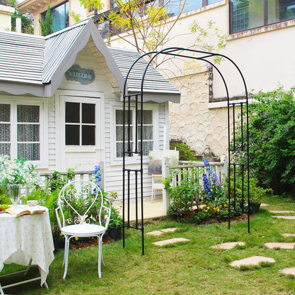 7.9 Ft H x 5.9 Ft W Garden Arch for Climbing Vines Lightweight Metal+PE Coated Arbor Archway Trellis Flower Frame Plants Vine Frame Rose Support Outdoor Easy to Assemble, Black