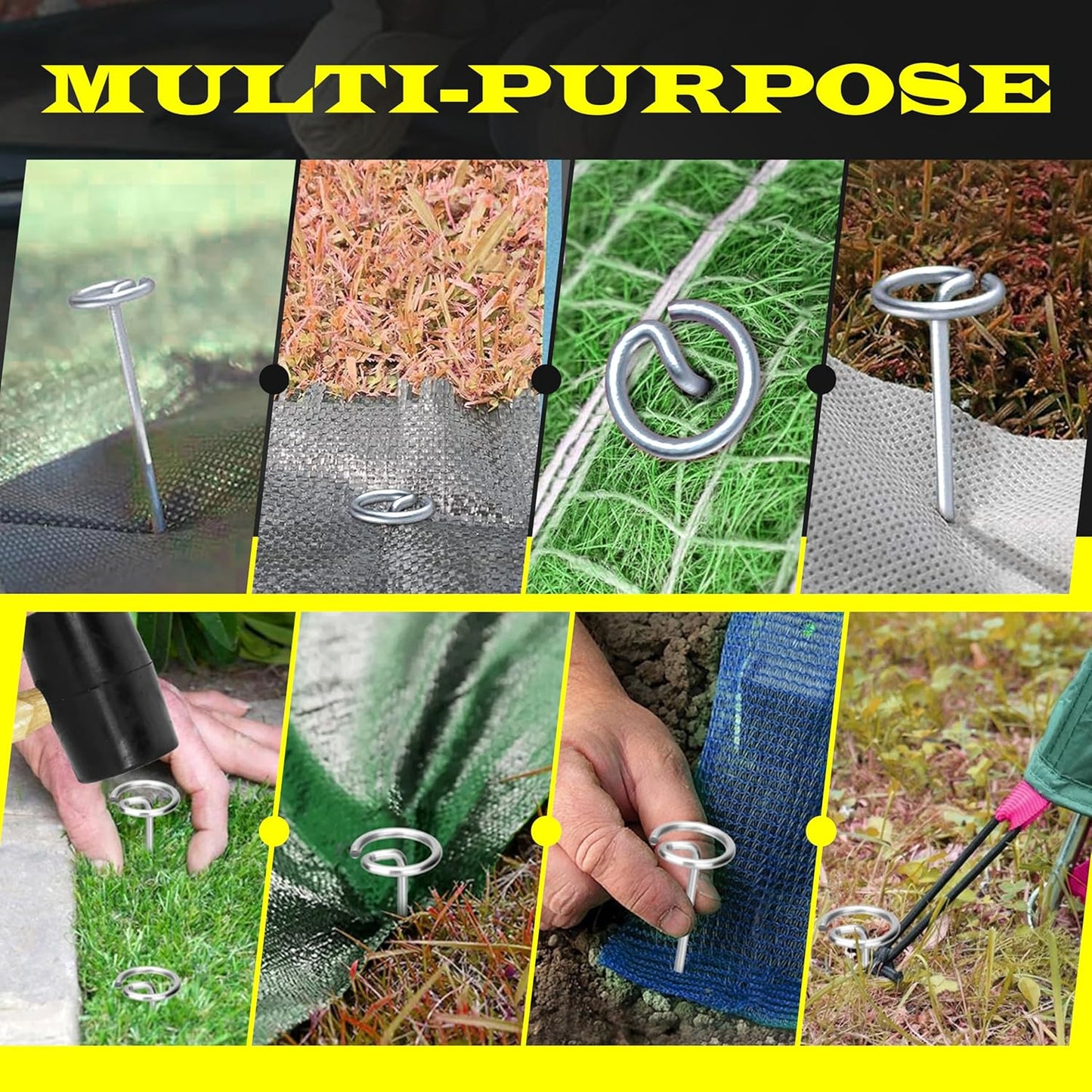 8 Gauge Circle Top Lanscape Pins - 125 Pack x 6 Inch Galvanised, Heavy Duty, Not Easy to Bend, Garden Stakes for Tarps, Lawn Turf, Weed Mats, More Holding Power (125 Pins)