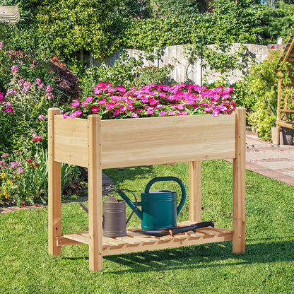 Yaheetech 34" Raised Garden Bed with Legs, Wooden Planter Box, 1Pcs