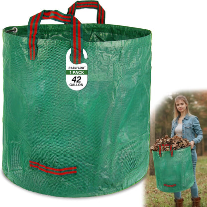 1PC Yard Waste Bag-42 Gallon Trash Bags,Reusable Lawn Leaf Bags,Standable Garden Waste Bags With 4 Handles,Collapsible Gardening Containers for Lawn and Leaf Trash,Weed Bag