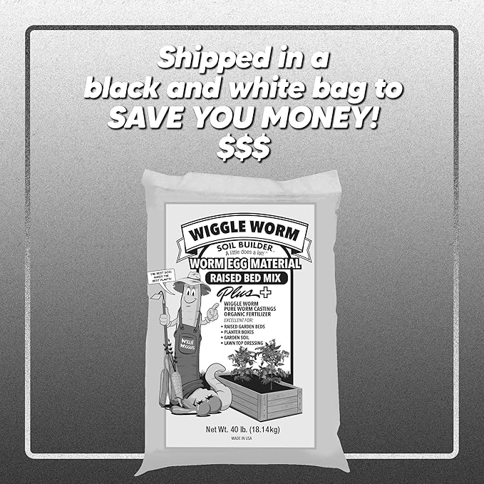 Combo Package - 15lbs and 80lbs - Pure Earthworm Castings Organic Fertilizer and Worm Egg Material Raised Bed Mix Plus