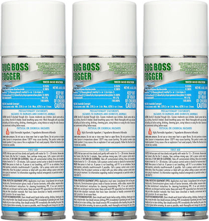 Kinzua Environmental Bug Foggers for Home Indoor & Outdoor Use, Insect Fogger, All Mosquito, Cockroach, Ant, Spider & More, Non-Staining, Water-Base Formula, 6 oz, Pack of 3