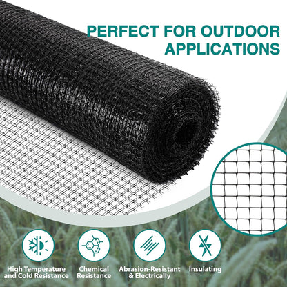 FRUITEAM 8ft×165ft Deer-Fence,Deer-Netting for Garden,Wildlife Netting,Heavy Duty Garden Fencing Roll for Plant Protection