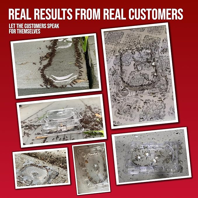 Catchmaster DEFIANT Extra Long Reusable Ant Traps Indoor (8 Pack) For Narrow Spaces – Liquid Ant Killer - Bait NOT Included - Stackable, Translucent Design – 28 Entry Points For Maximum Access
