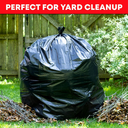 Veska 55-60 Gallon Trash Bags Heavy Duty (MegaValue 100 Bags w/Ties) 50-60 Gallon Large Black Garbage Bags Heavy Duty | Large Black Trash Bags for Commercial, Lawn and Leaf Bag