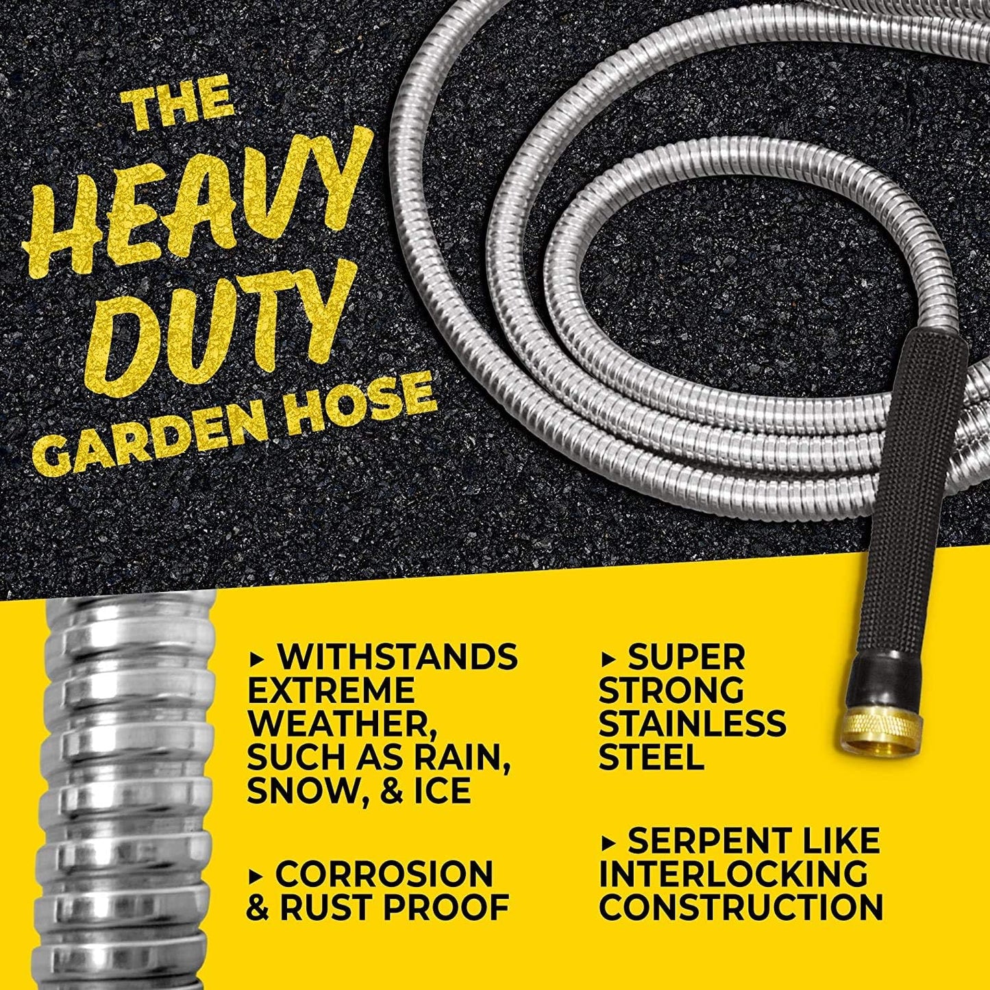 BIONIC STEEL 75ft Stainless Steel Garden Hose | Ultra Durable | Kink Free | With Brass Fittings | Pack of 2