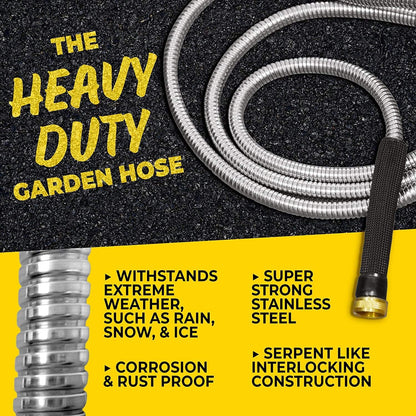 BIONIC STEEL 75ft Stainless Steel Garden Hose | Ultra Durable | Kink Free | With Brass Fittings | Pack of 2