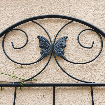 4 Pack Metal Garden Trellis 86.7" Tall Outdoor Climbing Plant Support for Roses, Flowers, Rustproof Durable Black Galvanized Tube, Lawn Garden Fence Decor Screen (4pcs, 86.7" H)