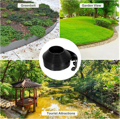 uxcell Landscape Edging, 1Pcs 66FT x 3.94" - No Dig Garden Edging Kit with 60 Stakes, Landscape Edging Border for Garden Lawn Flower Bed Yard Grass (Black)