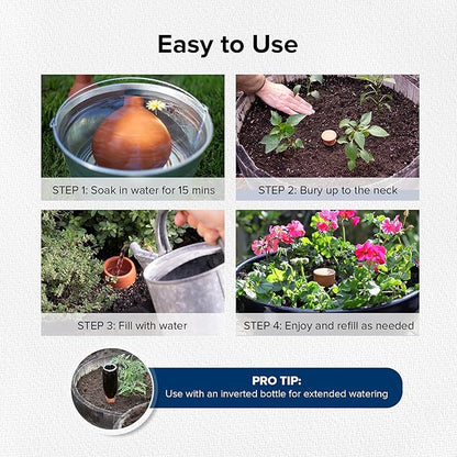 Olla Pot Classic Large – Sustainable Olla Watering Pot with Lid | Terracotta Self Watering Pot While on Vacation | The Olla Company