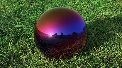 Lulu Decor, Rainbow Stainless Steel Gazing Mirror Ball Size 12, Smooth Reflective Shiny Garden Decoration Globe
