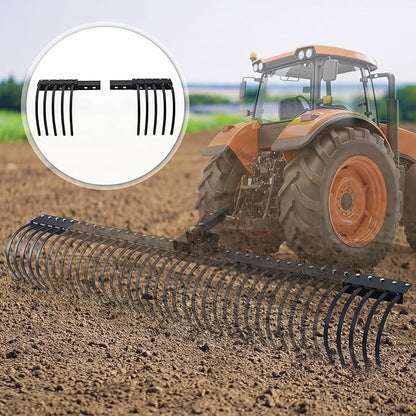 Specraft Tow Behind Landscape Rake Extension Kit, 2 Pack Width Expander with Heavy Duty Steel Tines, Increases Working Width for ATV, Tractor Rakes