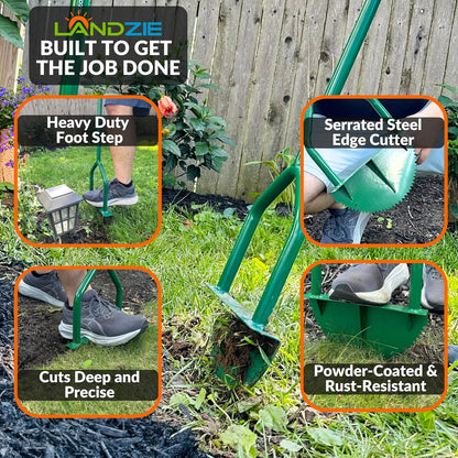 Landzie Root Cutter Edger Lawn Tool, 37 Inch Manual Lawn Edger Tool, Grass Edger, Sidewalk Edger, Garden Edger, Yard Edger, Garden Tools and Landscaping Tools, Edgers for Landscaping, Edging Shovel