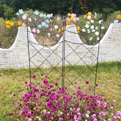 45.3" H x 15" W Metal Garden Trellis for Climbing Plants, Black Iron Trellis for Vines Plant Rose Vegetable Support,Large Decorative Outdoor Trellis，2 Pack