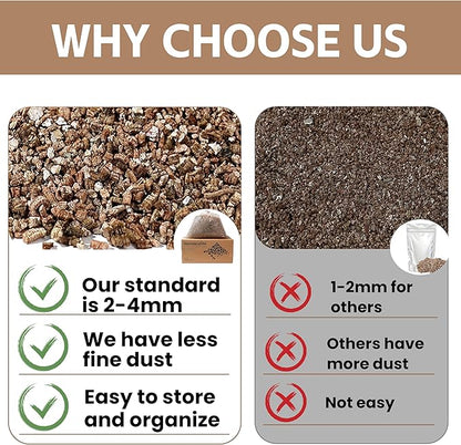 12QT Vermiculite, 2-4mm Fine Grade Horticultural Vermiculite for Plants and Gardening, Vermiculite Bulk houseplants Mushrooms to Maintain Soil Moisture and Plant Growth