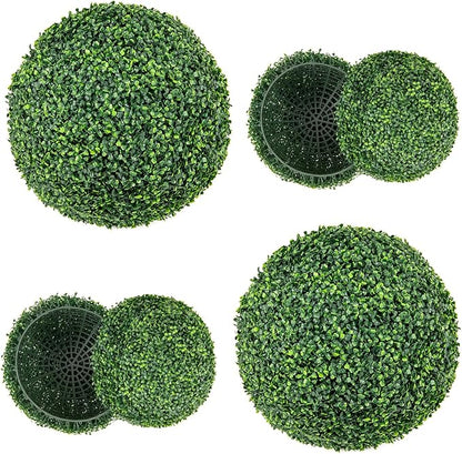 Goplus 2 PCS 20 Inch Artificial Plant Topiary Ball, Round Faux Boxwood Balls Outdoor, Fake Plant Sphere for Front Door, Porch, Backyard, Balcony, Patio, Garden, Wedding and Home Décor